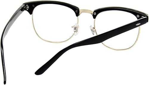 Miniatura 6 de Shiratori Nueva moda vintage medio marco semi-Rimless lente claro gafas