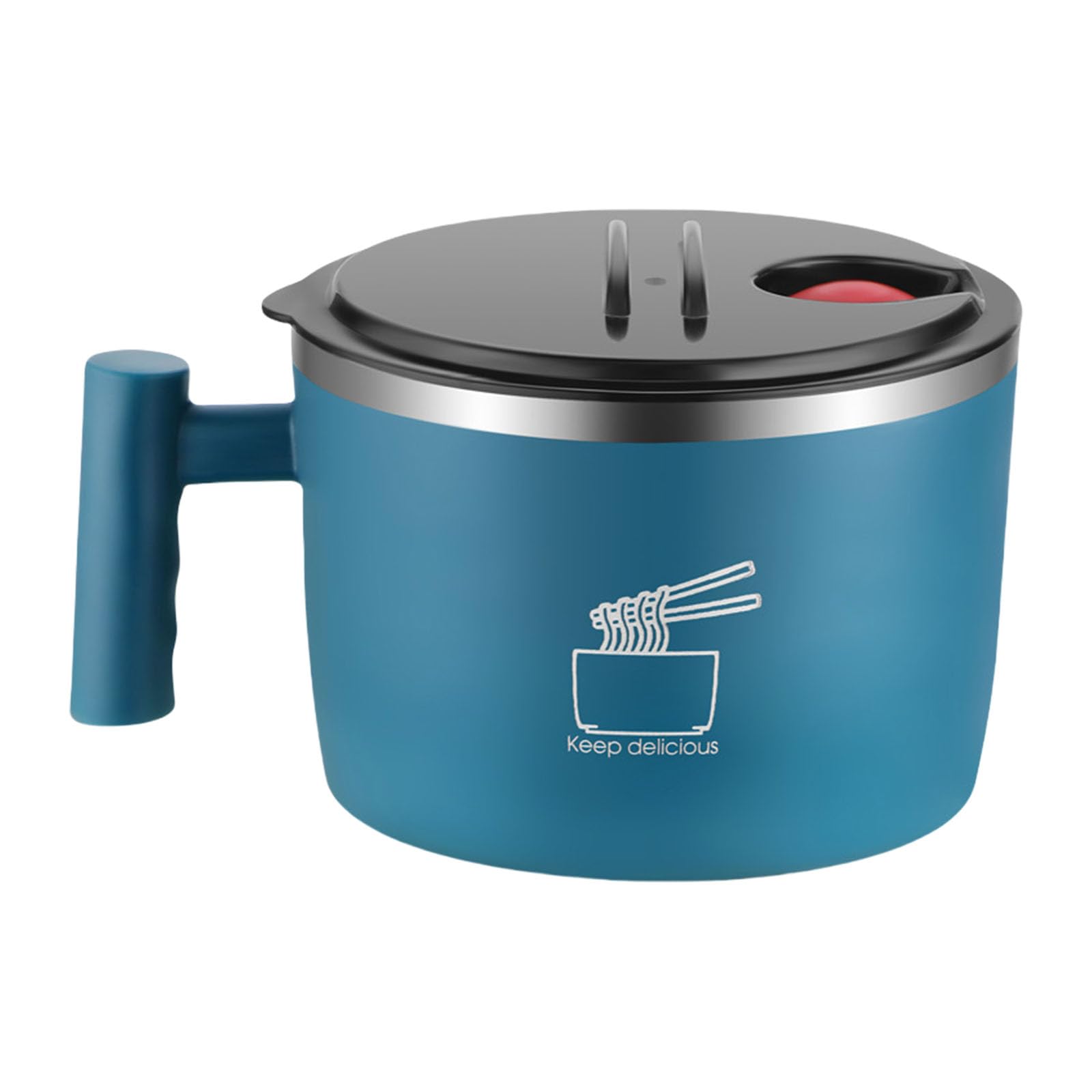 FACAILUO 304 Stainless Steels Noodles Bowl With Lid Leak Proof Tableware For Office Dorm Travel Portable Soup Container