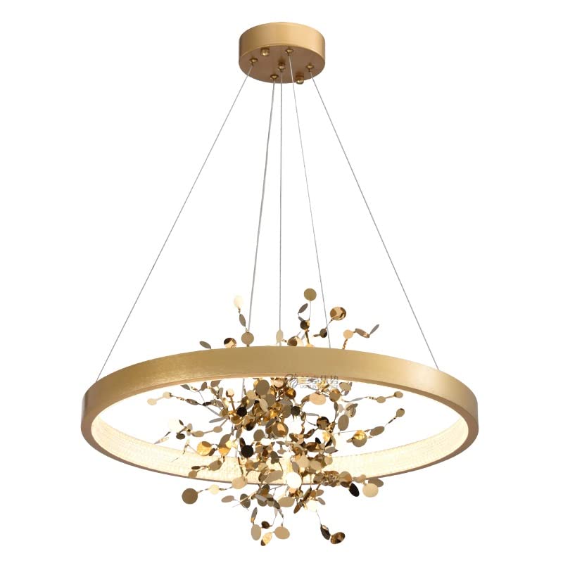 Lustre de Plafond en Acier Inoxydable Doré - Luminaire LED de Luxe