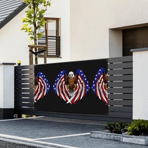 Drapeau des États-Unis avec aigle imprimé pour décoration de maison - 5