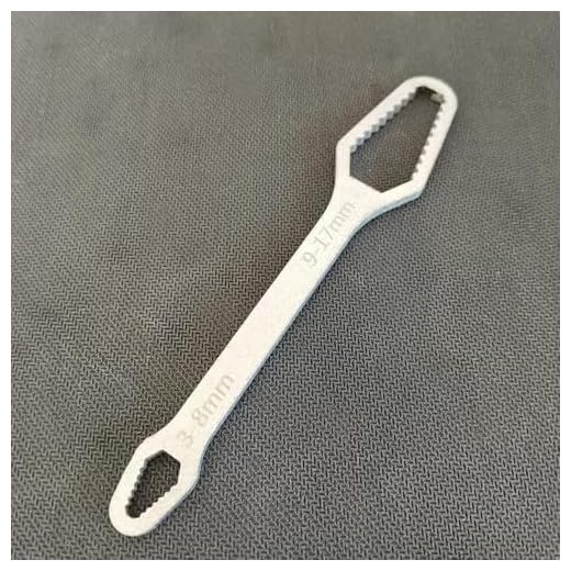 1pc Multipurpose silver 3.5mm Thick Wrench, Adjustable Self-Tightening Dual-Head Spanner, Wrench Mouth Size 3-17mm, Portable Manual Tool for Automotive & Home Use