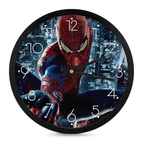 スパイダーマン 掛け時計 壁掛け時計 アナログ 静音 連続秒針 掛時計 北欧 おしゃれ 円形 寝室 リビング 部屋飾り シンプルデザイン