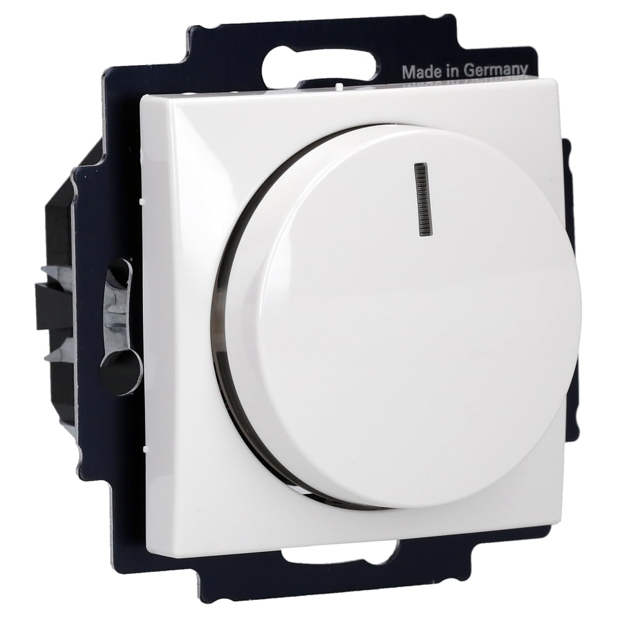 BUSCH-JÄGER, LED-Drehdimmer (LED Dimmer) 6523 U-102 mit Dimmerscheibe Zentralscheibe 2115-914 in Balance Si alpinweiß (6523U 102) 6523U102