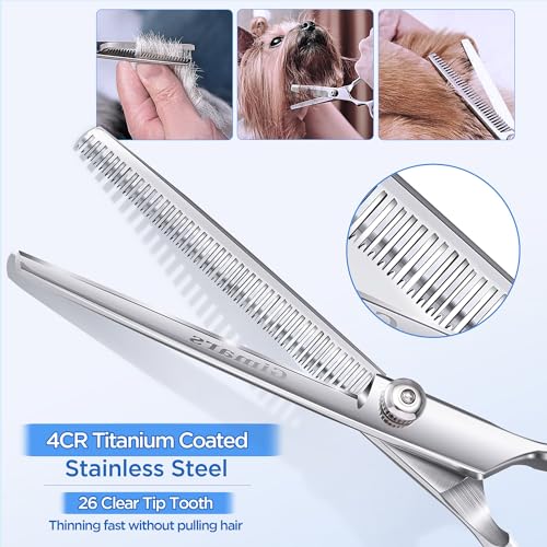 Gimars-Titanium-Coated-Professional-6-in-1-4CR-Stainless-Steel-Dog-Grooming-Scissors-with-Safety-Round-Tip-Heavy-Duty-Pet-Grooming-Scissor-for-Dogs-Cats-and-Other-Animals