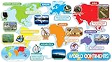 Scholastic Teacher's Friend World Continents Bulletin Board (TF8036), Multicolor