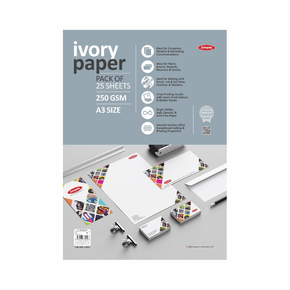 Anupam Ivory Paper - Acid Free - 25 Loose Sheets - 250 GSM - A3 - Art,Craft, Painting and Project work (B0BT9C3MFJ) Amazon Price History, Amazon Price Tracker