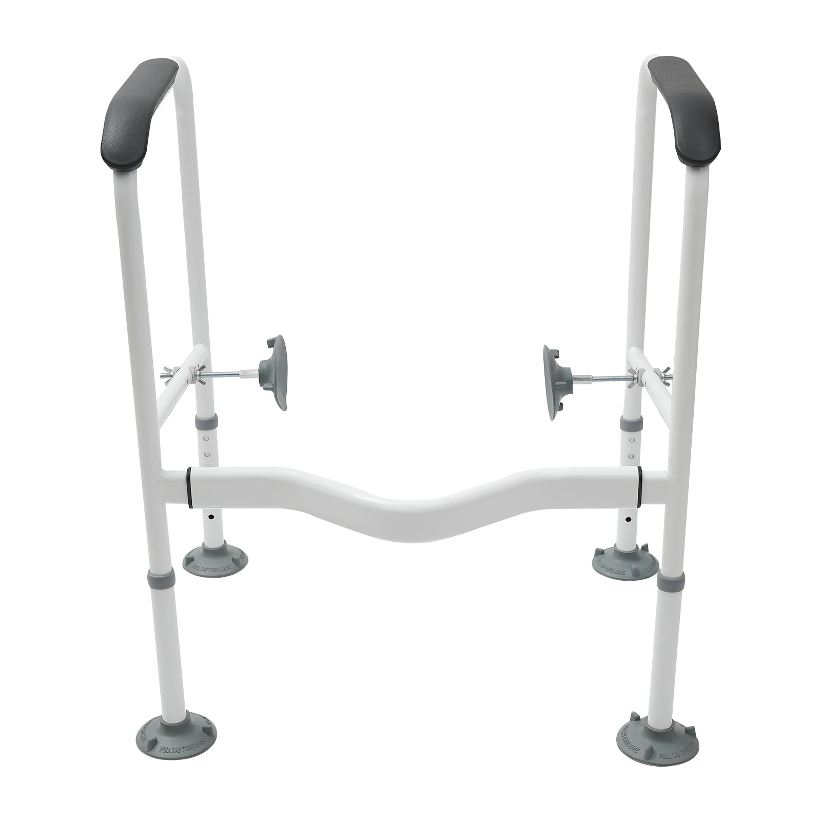 Asidero para levantarse para inodoro, acero al carbono, 6 alturas ajustables, ancho y ancho, asa de apoyo para la pared, 150 kg, capacidad de carga de inodoro