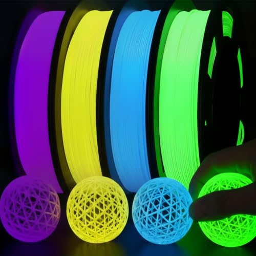 Image of 3D Printer Filament 1.75mm Filajoy3D 3D Printing Filament Dimensional Accuracy + /- 0.02mm for Most FDM 3D Printers,Purple,Blue,Green,Yellow, 250g*4 Pack