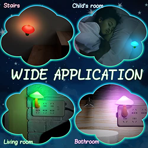 20 Pcs Led Color Changing Mushroom Night Light, Cute 7 Color Sensor Mushroom Shaped Plug In Lamp, Christmas Mushroom Gift, Decorative Mushroom Light Decor For Kids Adults Room Bedroom Thanksgiving #TOP6
