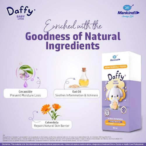 Image of Daffy Baby Lotion with Calendula & Allantoin, pH 5.5 Balanced, 100ml (Pack of 5)