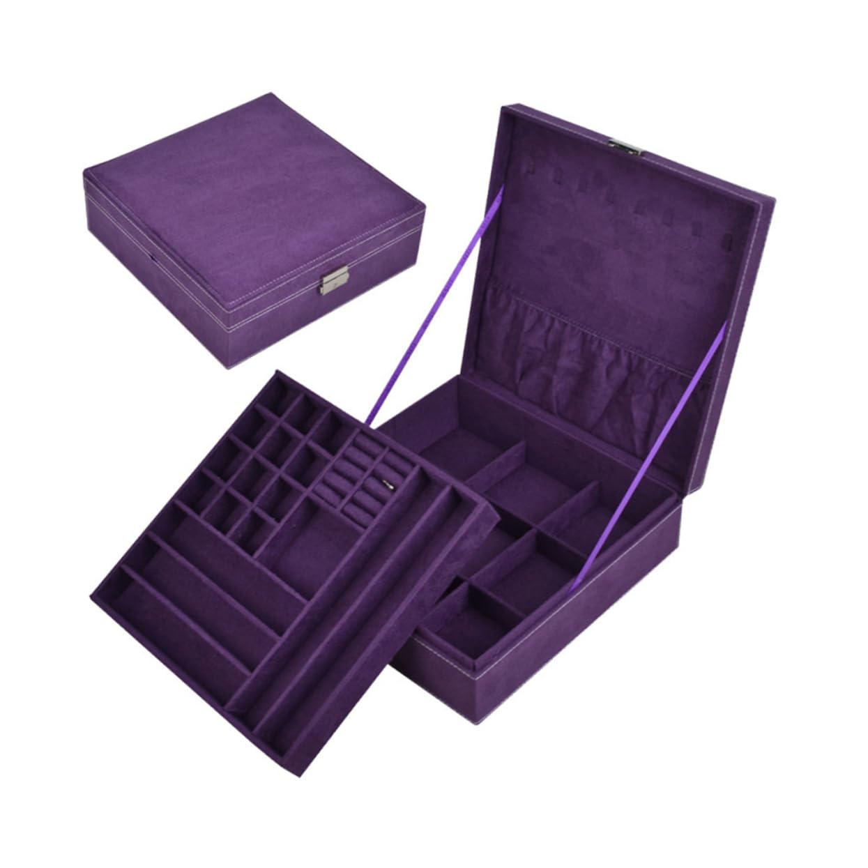 UKCOCO Scatola Porta Gioielli Organizzatore di Gioielli Scatola Portagioie Orecchini Anelli Collana Bracciale Espositore Custodia da Viaggio Portatile Decorazione per Casa per Donne