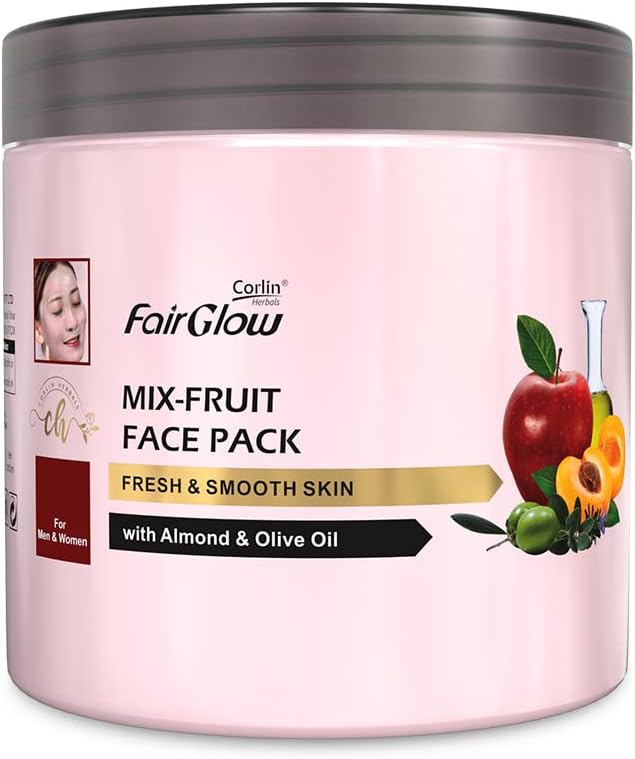 Corlin Fair Glow Mix Fruit Face Pack 800 g | Deep Cleansing & Skin Brightening | Facial Pack for Salon & Home Use | For Men & Women | Multipurpose | Ideal for Regular Use