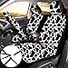 Frienda 10 Pcs Cow Print Car Seat Covers for Women Accessories Interior Seat Covers with Steering Wheel Cover, Wrist Strap, Car Cup Mats, Armrest Pad, Shoulder Pad, Key Chain