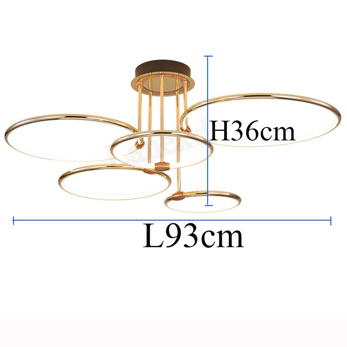 Moderna LED Lampara de techo Salón Dormitorio Regulable Lámpara Colgante Anillo Diseño Plafones con Control Remoto Luz Para isla Cocina Oficina Comedor Decor Iluminación Lámparas de Colgante Oro