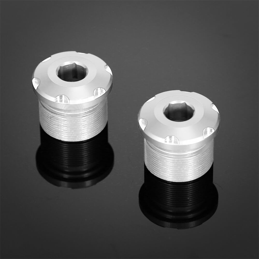 3D CRF110 Front Fork Top Cap Accessories Compatible with CRF 110 CRF110F CRF125 CRF125F 2019-2024 Motorcycle Aluminum Forks Tube Bolt Covers (Silver)