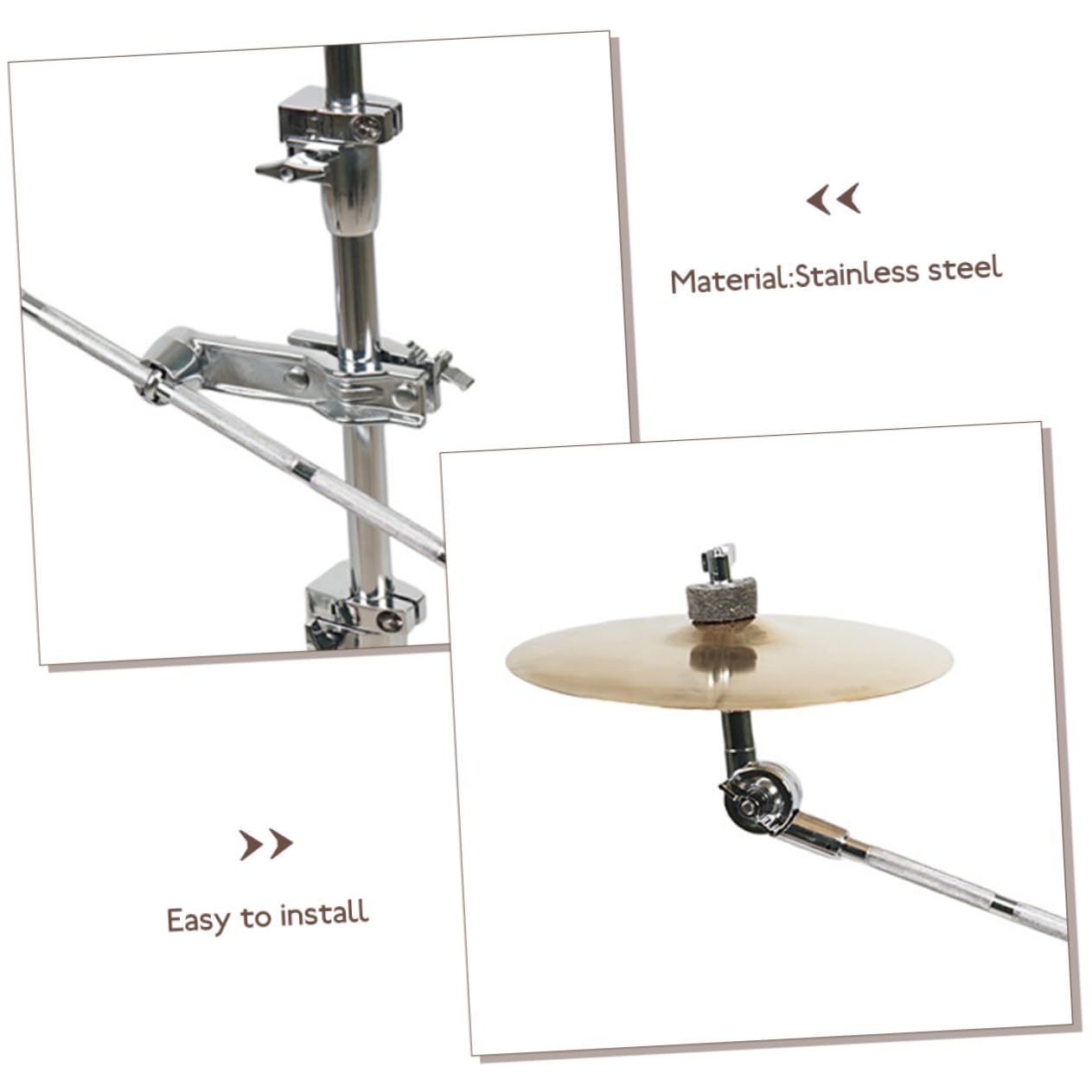 HEMOTON Clip De Extensión Para Platillos Rítmicos De Acero Inoxidable Brazo Para Soporte Profesional De Batería De Repuesto Para Instrumento De Percusión Uso Escenario De Música