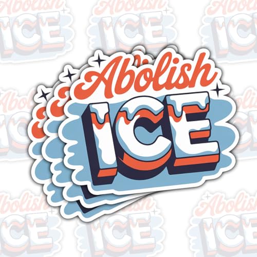 3 Pcs Abolish ICE Sticker Retro Typography Vinyl Decal for Laptop Water Bottle Skateboard Journal Car Aesthetic Protest Quote Sticker Waterproof Political Art Design