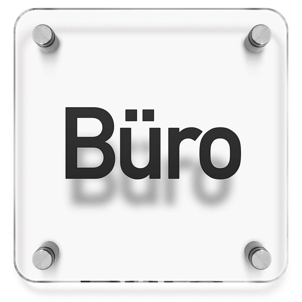 Türschilder24 XXL Schild 125x125mm - Aluminium Türschild Büro - Made In Germany