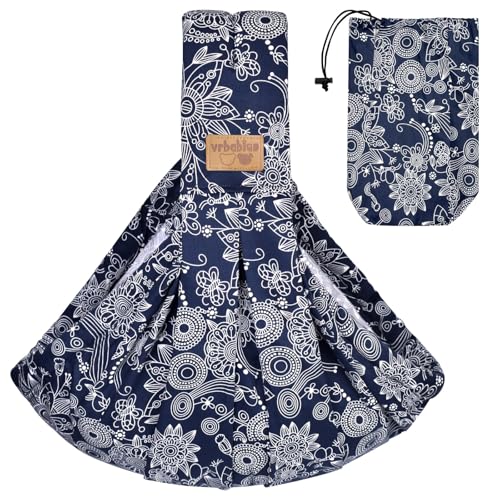 Image of Baby Sling Carrier Newborn, Adjustable Easy Wearing Baby Nursing Warp Sling, New Mom Dad Soft Cotton Baby Front Holder Carrier for Infant Toddler Life Travel Essential Gifts (Dark Blue)