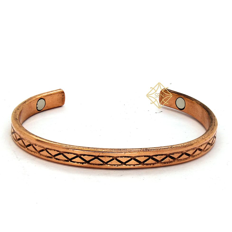 Sengems Premium Pure Copper Adjustable Kada Cuff Bracelet for men and women - Heavy Kada With Magnet (Design-20) (B0CVFXN8ZQ) Amazon Price History, Amazon Price Tracker