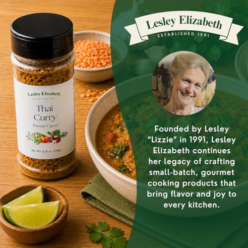 Image of Lesley Elizabeth Thai Curry Seasoning Blend - Bold Thai Spices & Aromatics All-Purpose Spice Mix for Curries, Stir-Fries & Marinades