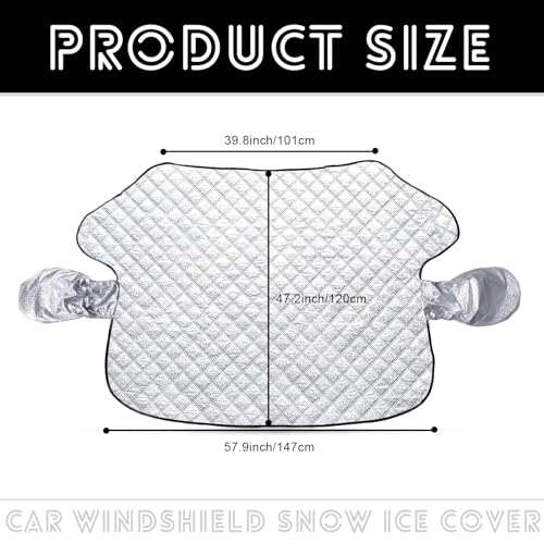 Image of Windshield Snow Cover for Car, Windshield Cover for Ice and Snow with Magnetic Edges, 5-Layer Thickened Protection, Winter Frost Guard Snow Shield Ice Cover, Universal for SUV, Truck, Sedan, Van