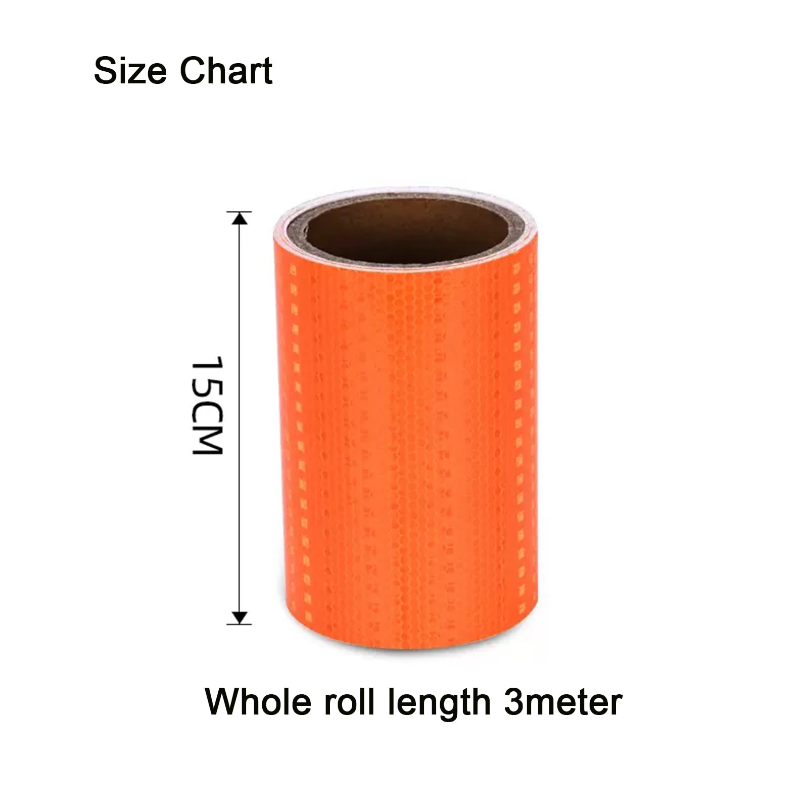 Cinta Reflectante Impermeable para Exteriores, Cinta Adhesiva Reflectante 15 cm x 3 Metros Multicolor(Orange)