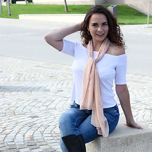 Dolce Abbraccio Damen Schal Stola Halstuch Tuch aus Chiffon für Frühling Sommer Ganzjährig Sonnengelb Gelb