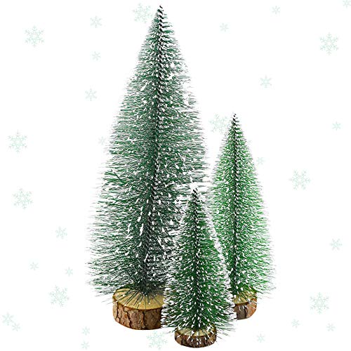 KARAA 3 Stück Mini Weihnachtsbaum Tischdeko Künstlich Tannenbaum Grün Christmasbaum Weihnachtsdeko 25cm/20cm/15cm