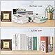 Buchstützen Metall, Buchhalter Regal-1 Paar Bookend Holder mit rutschfeste Bücherstopper für Schule Zuhause Büro (Weiß)