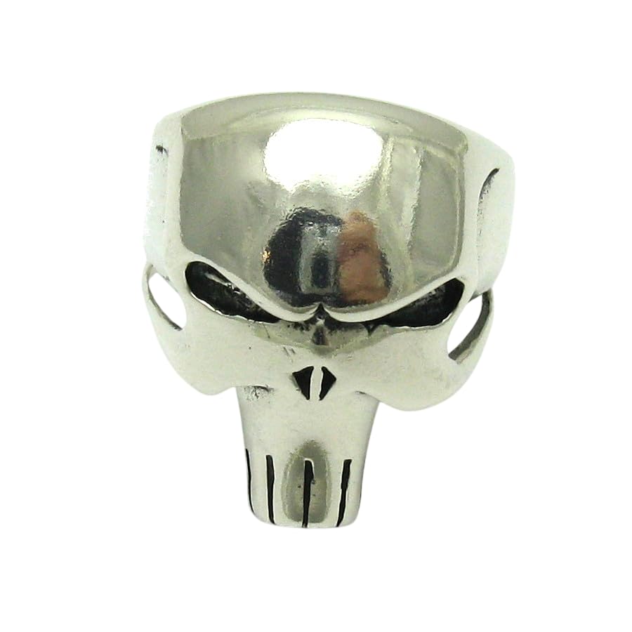 Anillo de plata de ley sólido 925 Punisher R001549