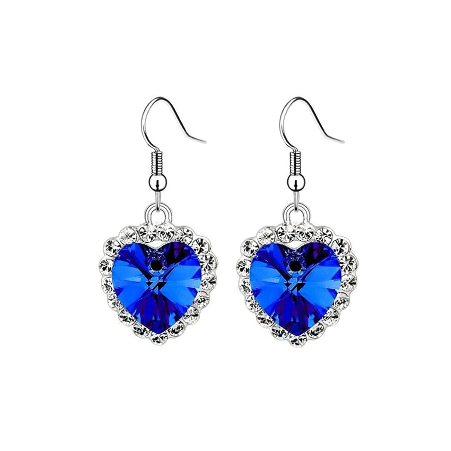 Yellow Chimes Earrings for Women and Girls | Fashion Blue and White Crystal Stone Drop Earring | Sparkling Silver Tone Drop | Heart Shaped Earring Birthday Gifts For Women Valentine Gift for Girls (B07ZTBHWG4) Amazon Price History, Amazon Price Tracker