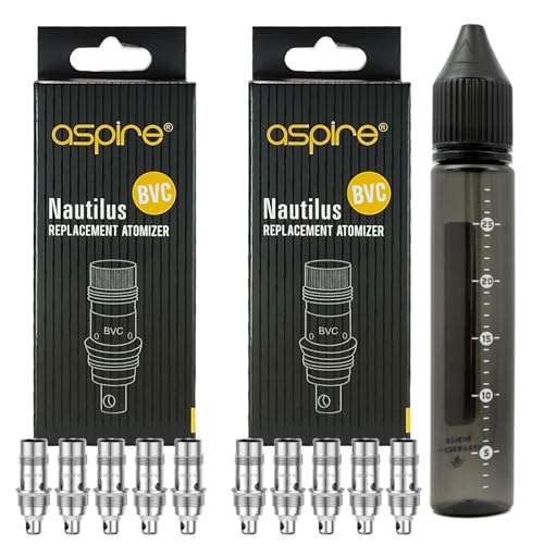 �y�m�[�`���X�R�C�� 2���Z�b�g�zAspire Nautilus �����p �R�C�� 2���i���v10�j+ ���j�R�[���{�g�� for Nautilus Nano Tank, Nautilus 3 Tank, Nautilus 322, Nautilus 3S T