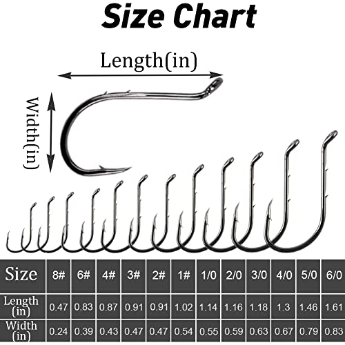 Octopus Köderhalter Angelhaken Octopus Kreis Haken J Haken Widerhaken Köder halten Offset Haken Extra Scharf für… – Bild 5