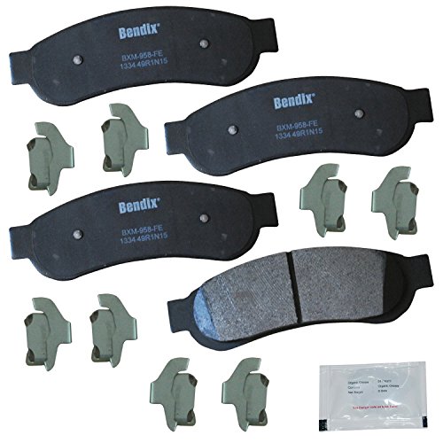 Image of Bendix Priority1 CFM1334 Semi-Metallic Rear Brake Pads for Ford F-250 Super Duty 2012-2008, F-350 2012-2011, F-350 Super Duty 2012-2005, F-450 Super Duty 2012-2011, Lobo 2008-2006