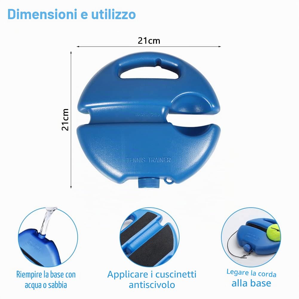 Set di 2 palline per allenamento da tennis, per allenamento da solista, per adulti