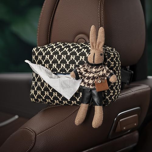For Car - Advanced Sense Thousand Bird Lattice Car Tissue Box Female Car Seat Back Armrest Paper Box Interior Decoration Supplies (LUB1001-1)