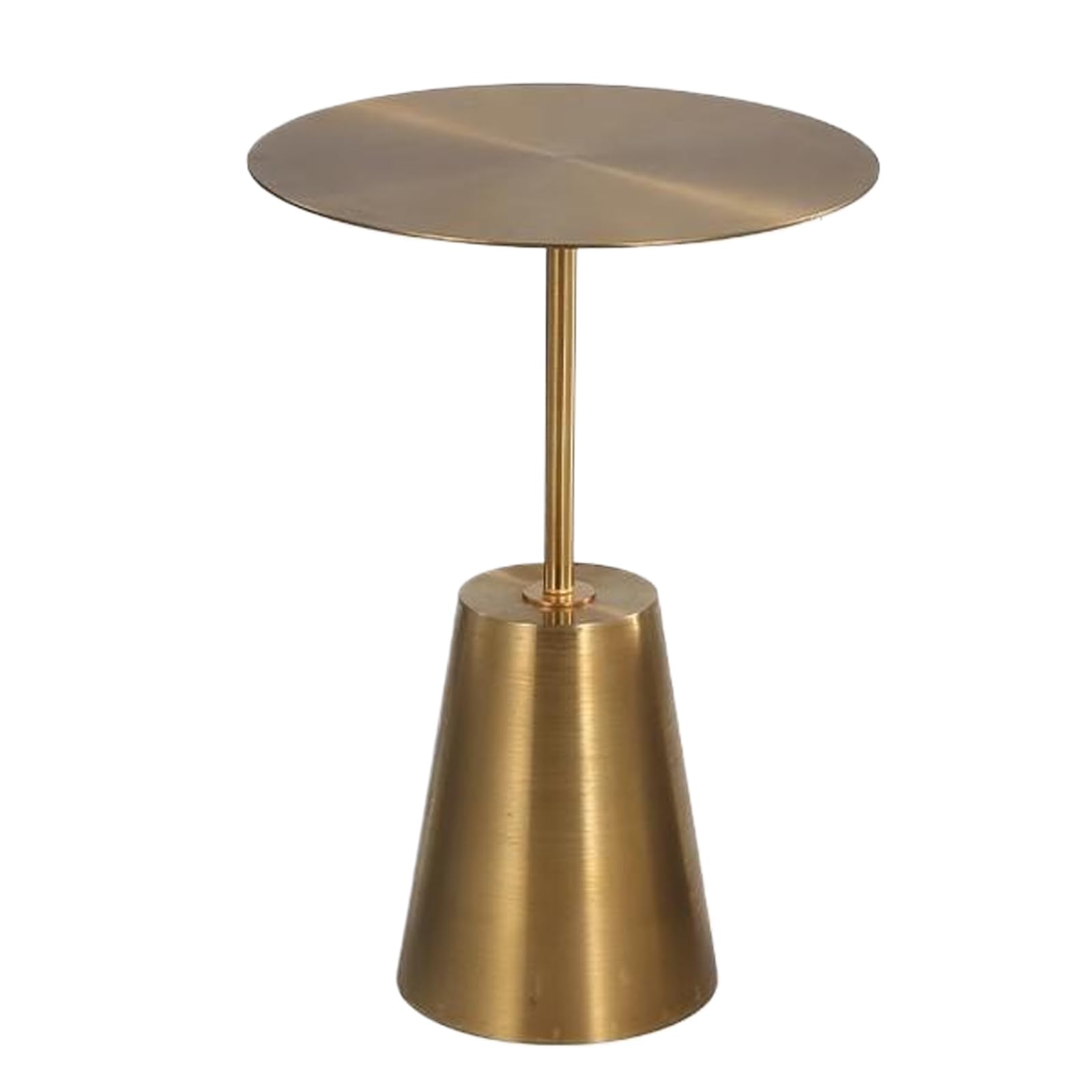 Przemysłowy okrągły stolik pomocniczy z cokołem elegancki metalowy stolik akcentujący do kawy, małej sypialni lub salonu 40 cm x 55 cm - nowoczesny stolik końcowy