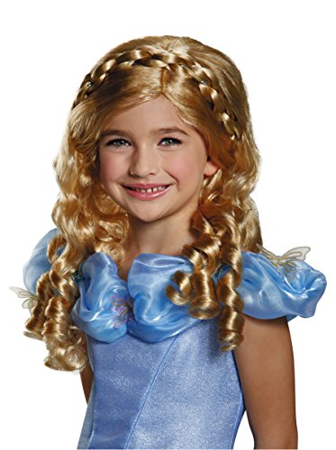 Perruque de Cendrillon enfant avec bonnet ajusté pour fête costumée