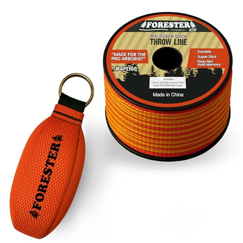 Image of FORESTER Arborist Throw Line Kit | Throw Weight & 166ft Rope | Ultra Slick 100% Polyester Rope | Arborist Equipment for Tree Climbing