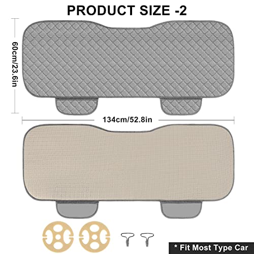 Image of surpassme Comfortable Car Seat Covers Universal Back /Brench Seat Coves for Car Accessories with Storage Pockets, Padded Car Interior Covers for Automotive, SUV, Truck, and Van(Grey)