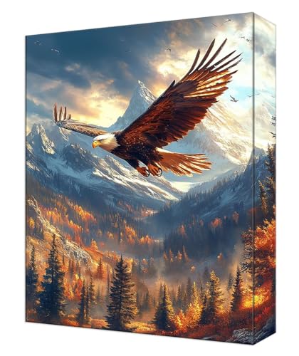 Peinture par Numéro Forêt Aigle kit DIY 50x70cm pour s'initier aux loisirs créatifs