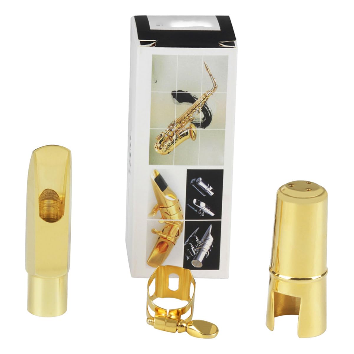 1pezzi Testa Sax Soprano Metallo Con Accessori Per Saxofono Suono Cristallino e Comfort Ottimale