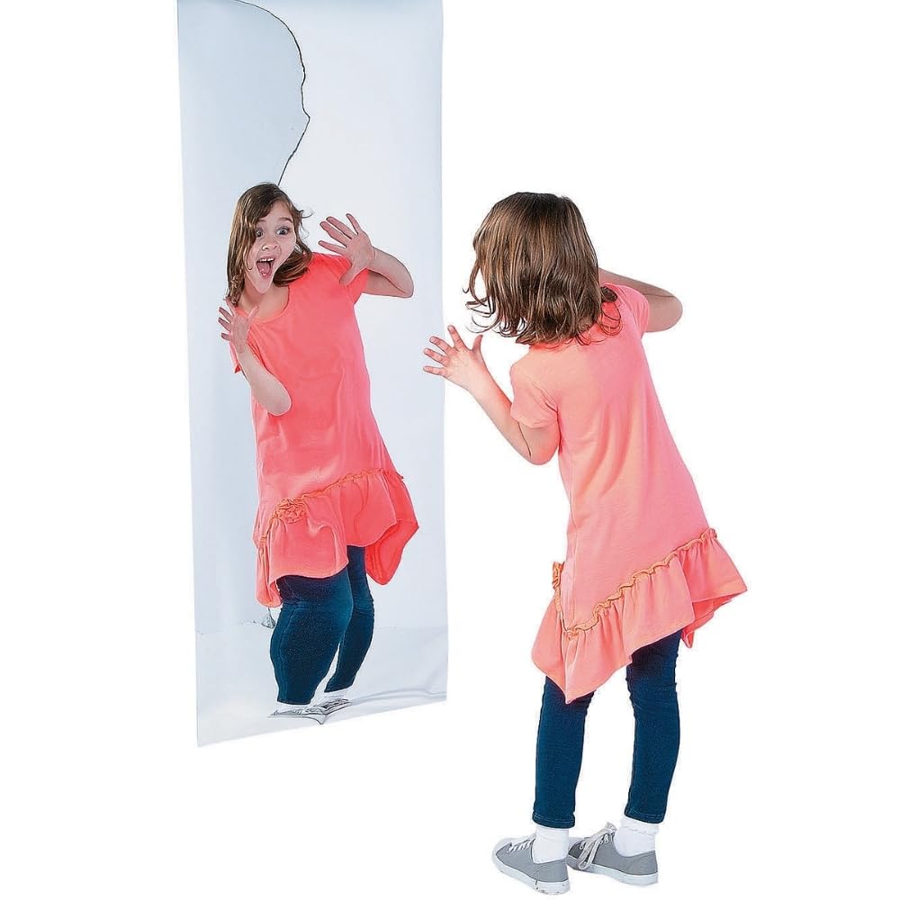 Fun Express Funhouse Mirror – Over 4 Feet Tall Carnival Mirror – VBS Vacation Bible School Decor