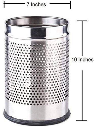 Caneca de basura redonda de acero inoxidable 10 litros miniatura 2