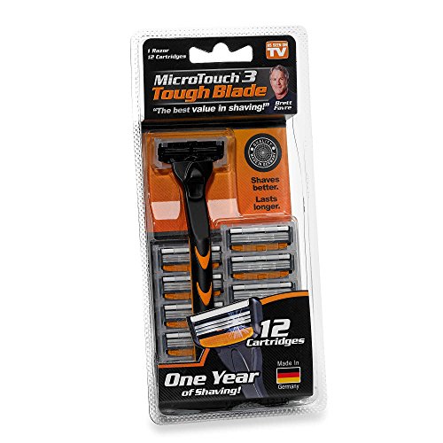New! MicroTouch Tough Blade Razor with 12 Cartridges As Seen On TV!!!