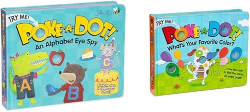 Melissa & Doug Libro infantil - Poke-a-Dot un alfabeto espía de ojos y libro infantil - Poke-a-Dot Cuál es tu color favorito (libro de tablero con