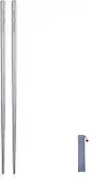 iBasingo Batons de titânio quadrados redondos à prova de escorregões para acampamento ao ar livre, talheres de piquenique, pratos ultraleves 12,5 g, Square chopsticks- Ti1517I