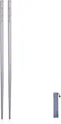 iBasingo Batons de titânio quadrados redondos à prova de escorregões para acampamento ao ar livre, talheres de piquenique, pratos ultraleves 12,5 g, Square chopsticks- Ti1517I