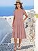 ANRABESS Womens Summer Ruffle Sleeve V Neck Floral Print Midi Dress 2025 Fashion Casual Fit Flowy Tiered Boho Beach Vacation Sundress Rust Red White Dot-M